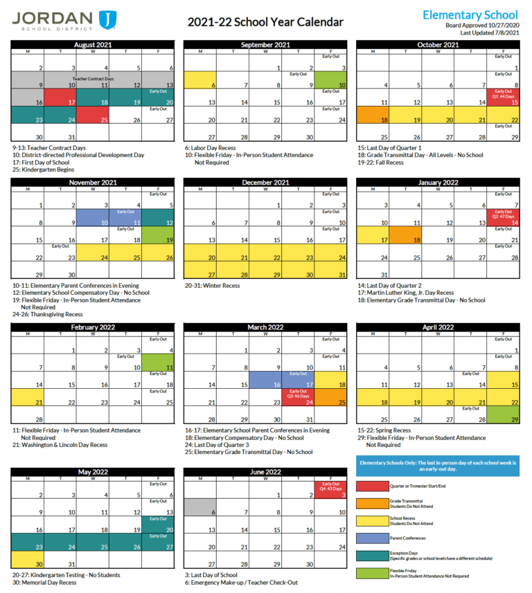 Calendars South Jordan Elementary